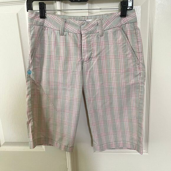 Volcom pink plaid bermuda shorts - Picture 1 of 12